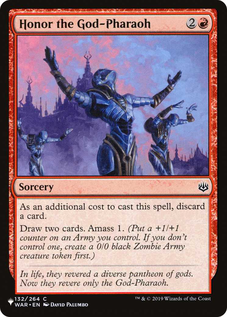 Honor the God-Pharaoh (LIST-WAR-132) [Mystery Booster] The List MTG Single Wizards of the Coast