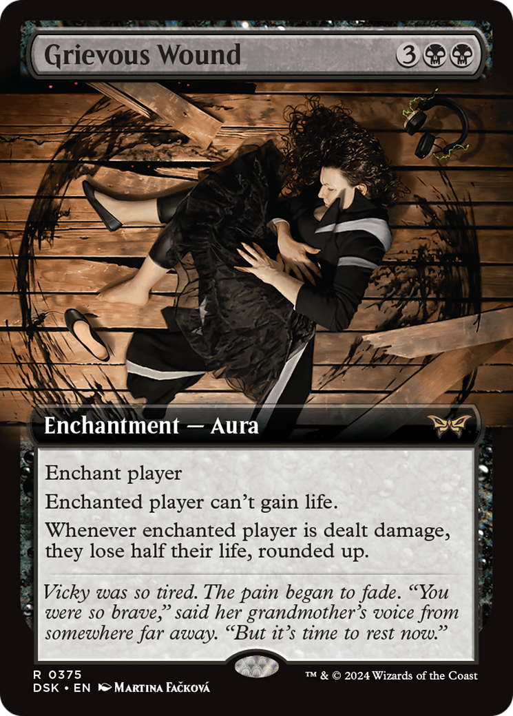 Grievous Wound (DSK-375) [Duskmourn: House of Horror] (Extended Art) Foil MTG Single Wizards of the Coast
