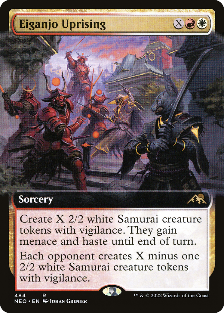 Eiganjo Uprising (Extended Art) [Kamigawa: Neon Dynasty] MTG Single Magic: The Gathering