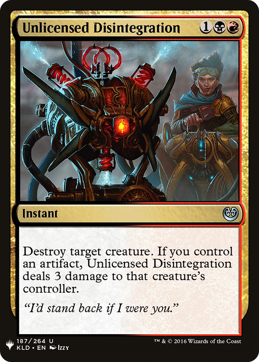 Unlicensed Disintegration (LIST-KLD-187) [Mystery Booster] The List MTG Single Wizards of the Coast