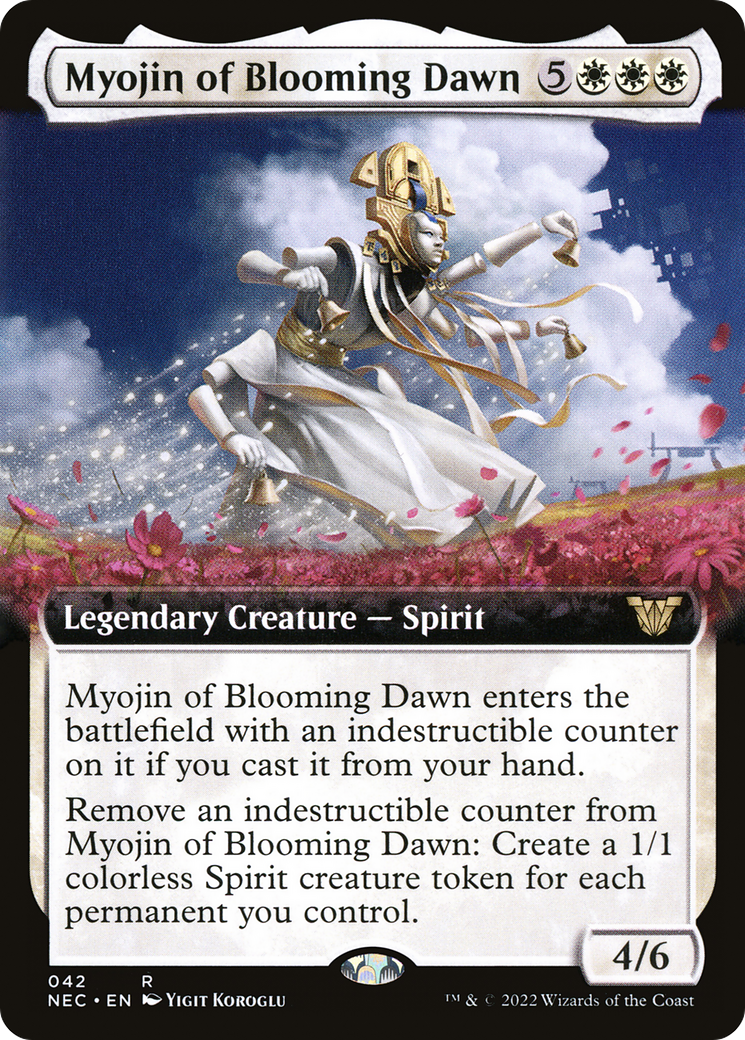 Myojin of Blooming Dawn (NEC-042) [Neon Dynasty Commander] (Extended Art) MTG Single Wizards of the Coast