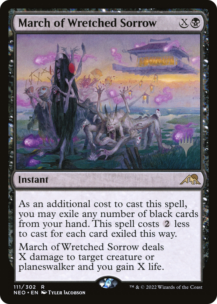 March of Wretched Sorrow (PPNEO-111) [Kamigawa: Neon Dynasty Promos] Foil MTG Single Wizards of the Coast