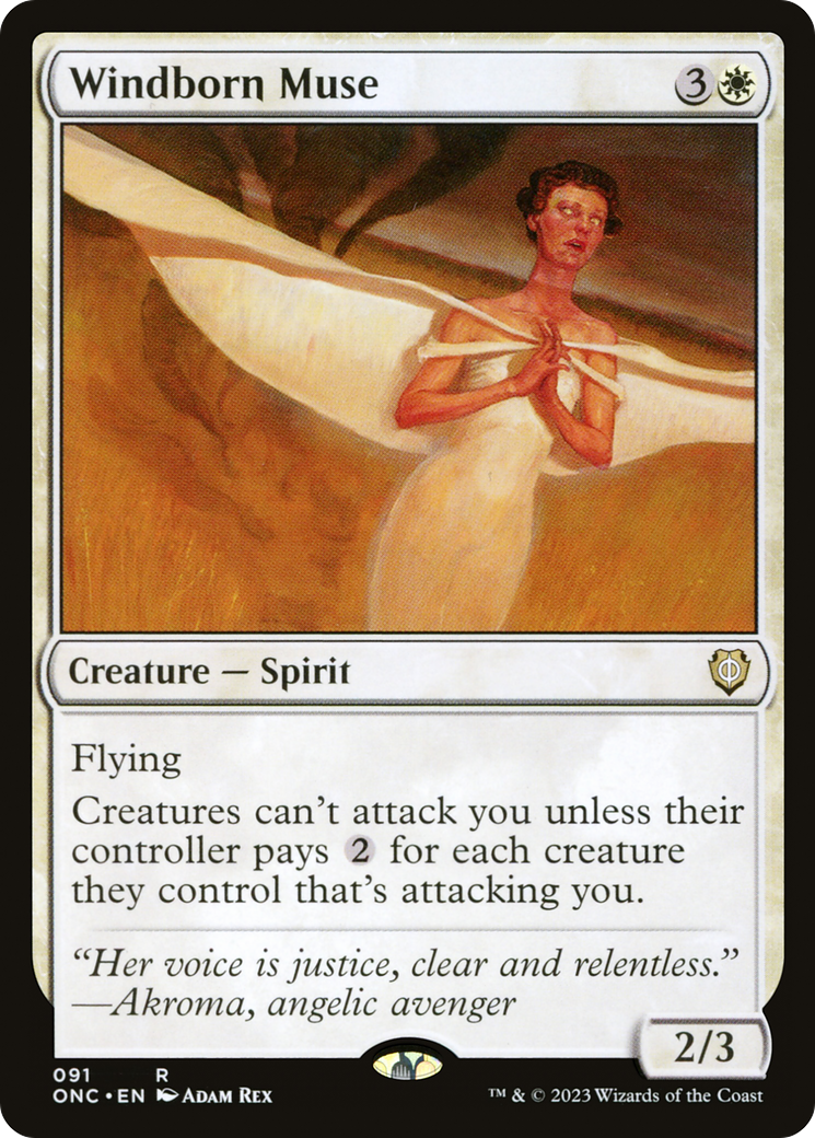 Windborn Muse (ONC-091) [Phyrexia: All Will Be One Commander] MTG Single Wizards of the Coast