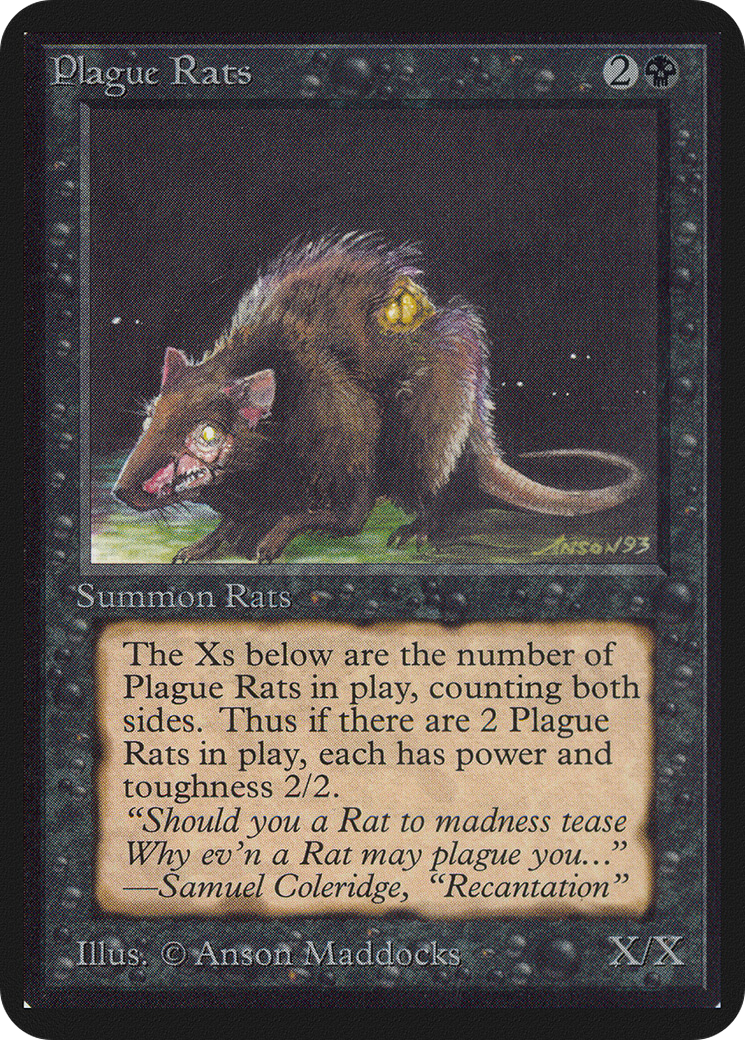 Plague Rats (LEA-121) [Oldschool] Limited Edition Alpha MTG Single Wizards of the Coast
