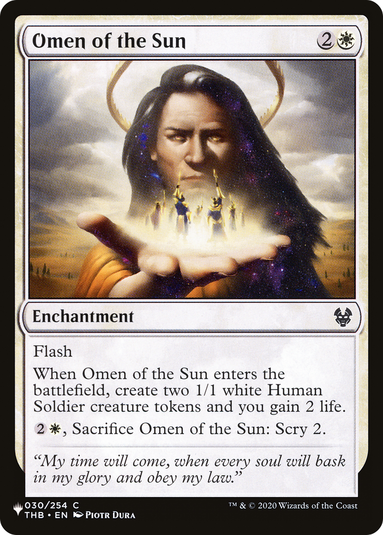 Omen of the Sun (LIST-THB-30) [The List] MTG Single Wizards of the Coast