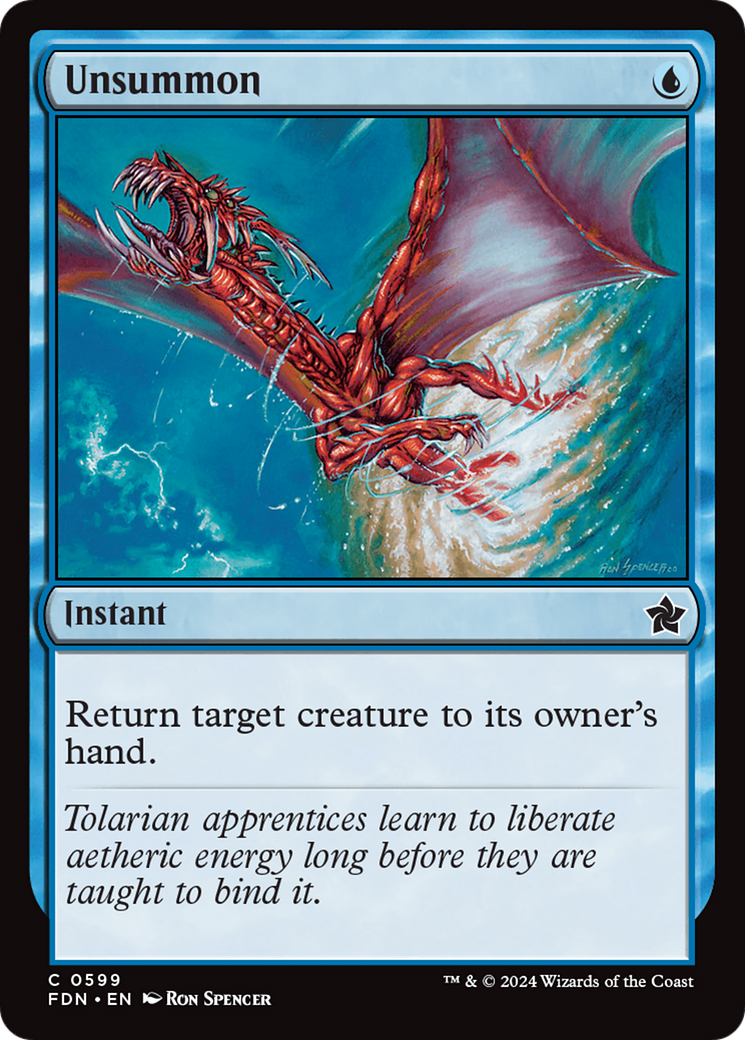 Unsummon (FDN-599) [Foundations] MTG Single Wizards of the Coast