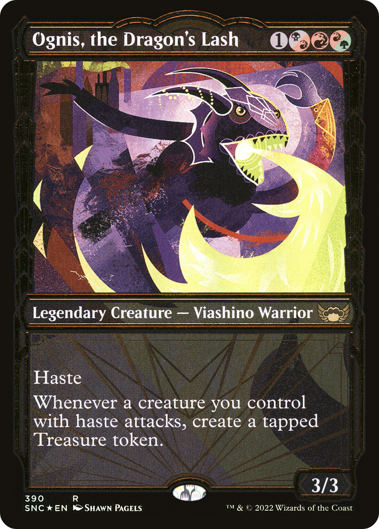 Ognis, the Dragon's Lash (Gilded Foil) (SNC-390) [Streets of New Capenna] (Showcase) Foil MTG Single Wizards of the Coast