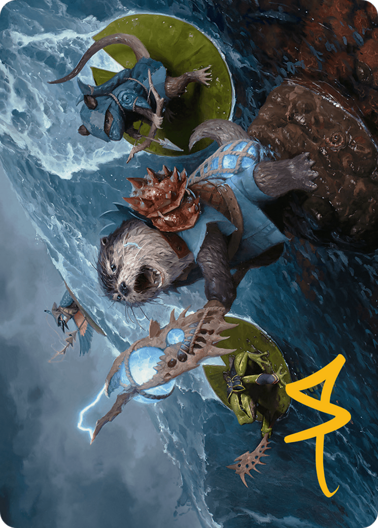 Valley Floodcaller Art Card (Gold-Stamped Signature) [Art Series] Bloomburrow MTG Single Magic: The Gathering