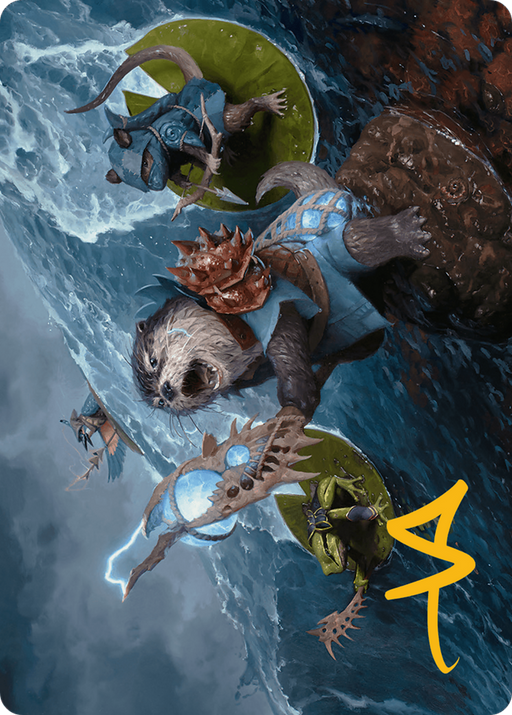 Valley Floodcaller Art Card (Gold-Stamped Signature) [Art Series] Bloomburrow MTG Single Magic: The Gathering