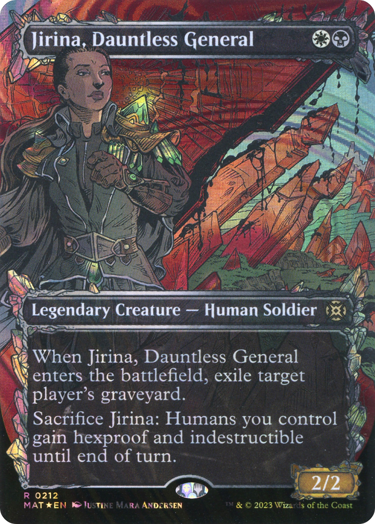 Jirina, Dauntless General (Halo Foil) (MAT-212) [March of the Machine: The Aftermath] (Showcase) (Borderless) Foil MTG Single Wizards of the Coast