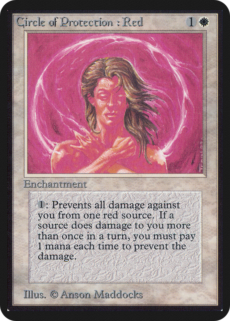 Circle of Protection: Red (LEA-) [Oldschool] Limited Edition Alpha MTG Single Wizards of the Coast