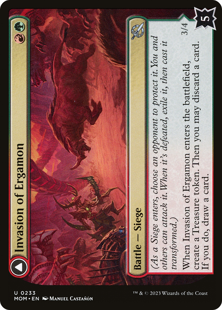 Invasion of Ergamon // Truga Cliffcharger (MOM-233) [March of the Machine] MTG Single Wizards of the Coast