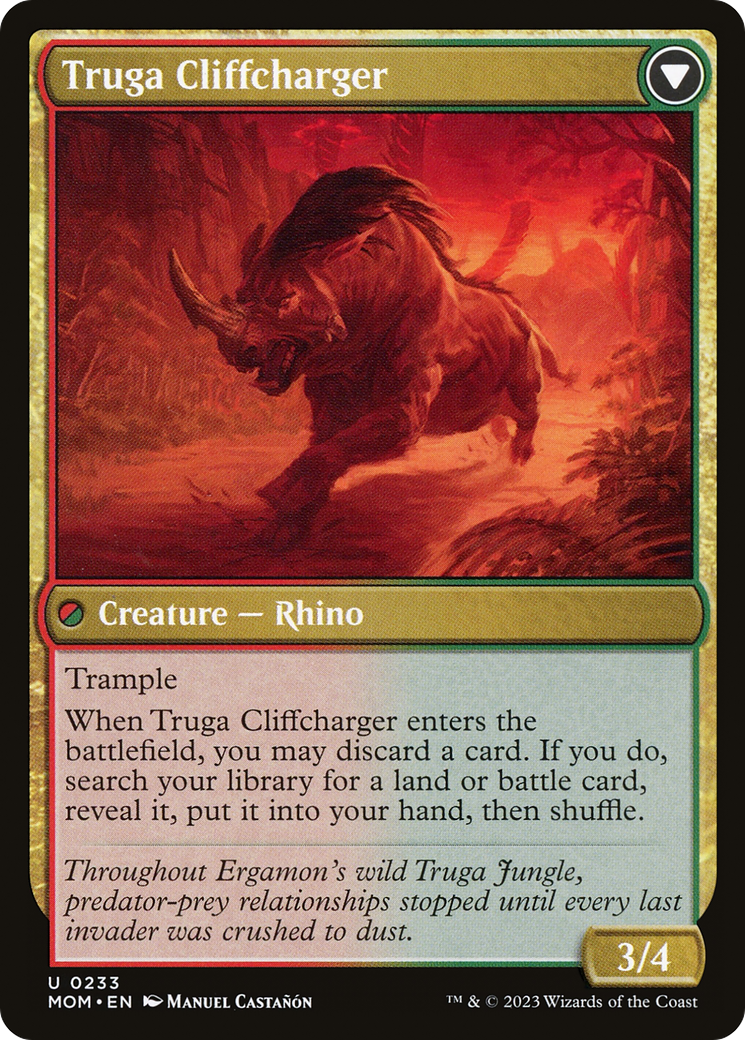 Invasion of Ergamon // Truga Cliffcharger (MOM-233) [March of the Machine] Foil MTG Single Wizards of the Coast