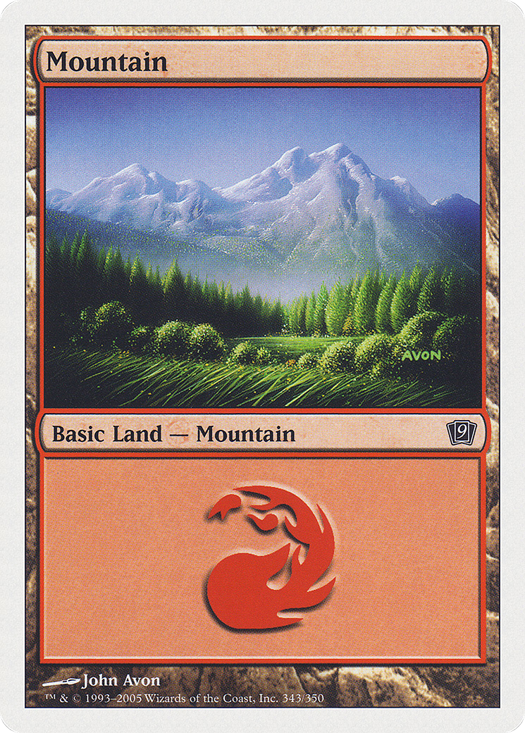 Mountain (343) (9ED-343) [9th Edition] MTG Single Wizards of the Coast