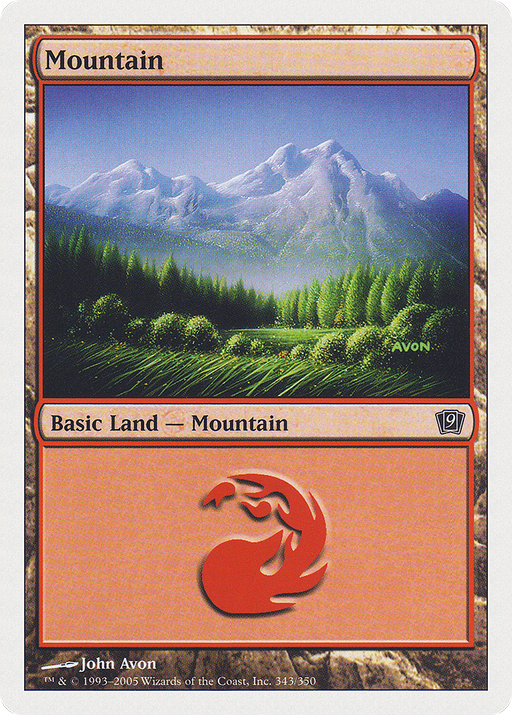 Mountain (343) (9ED-343) [9th Edition] Foil MTG Single Wizards of the Coast