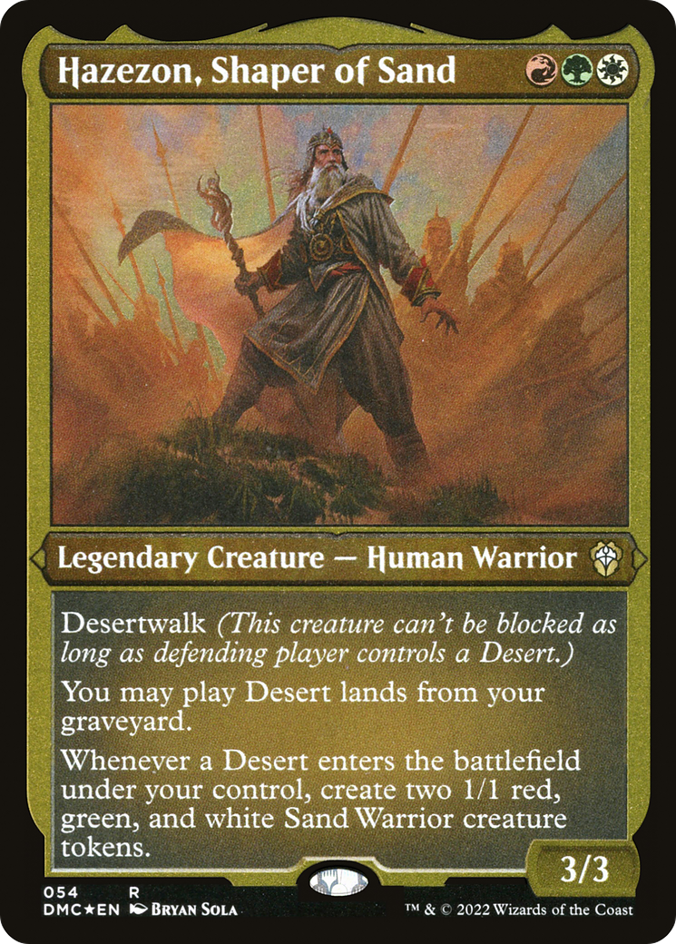 Hazezon, Shaper of Sand (DMC-054) [Dominaria United Commander] Etched Foil MTG Single Wizards of the Coast
