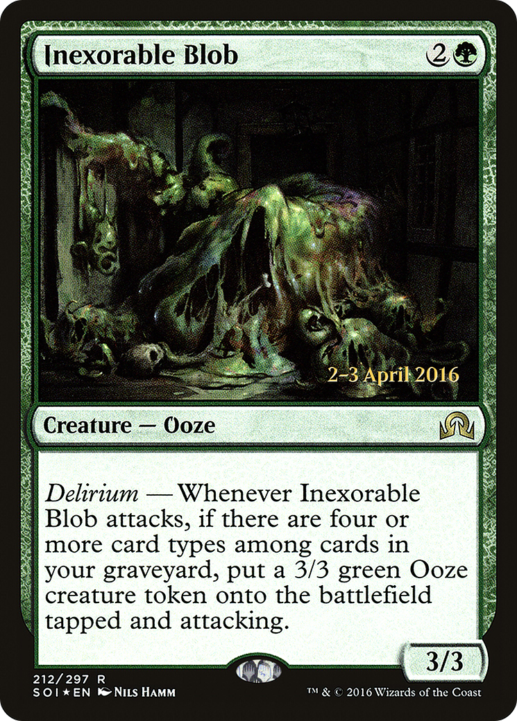 Inexorable Blob (PRE-212) [Shadows over Innistrad Promos] Foil MTG Single Wizards of the Coast