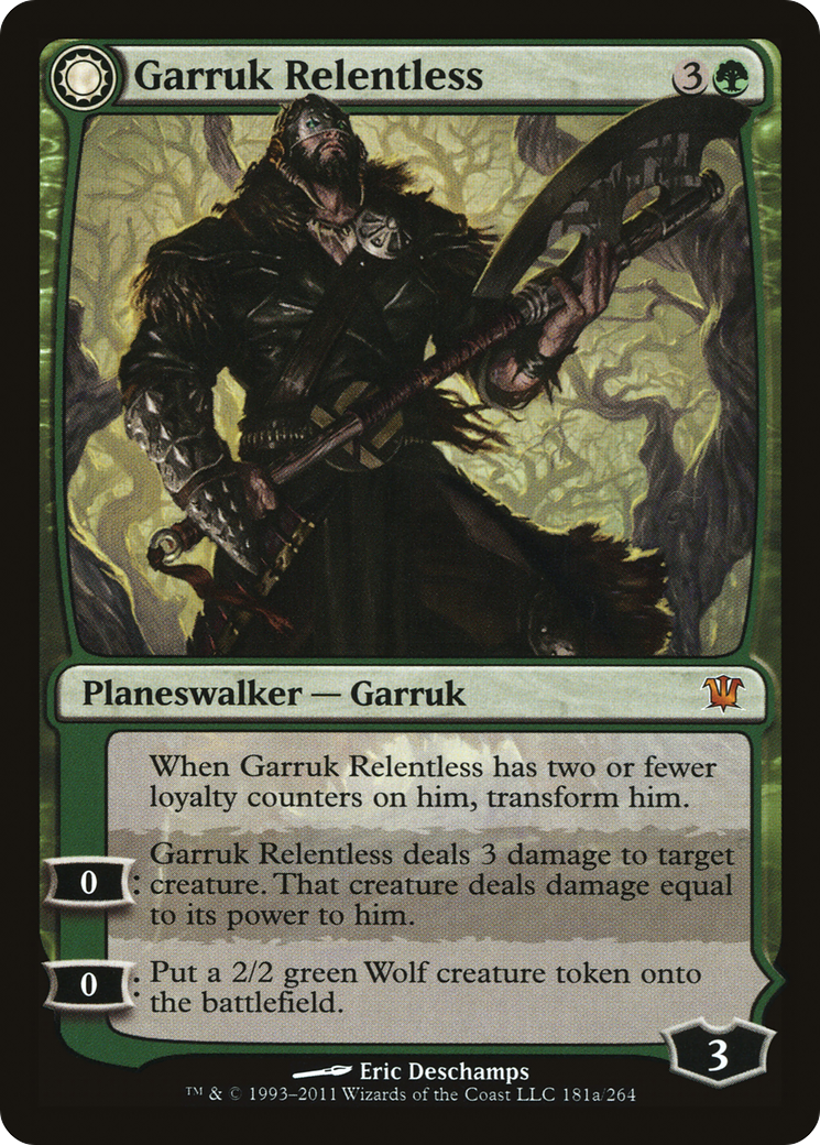 Garruk Relentless (ISD-181) [Innistrad] Foil MTG Single Wizards of the Coast