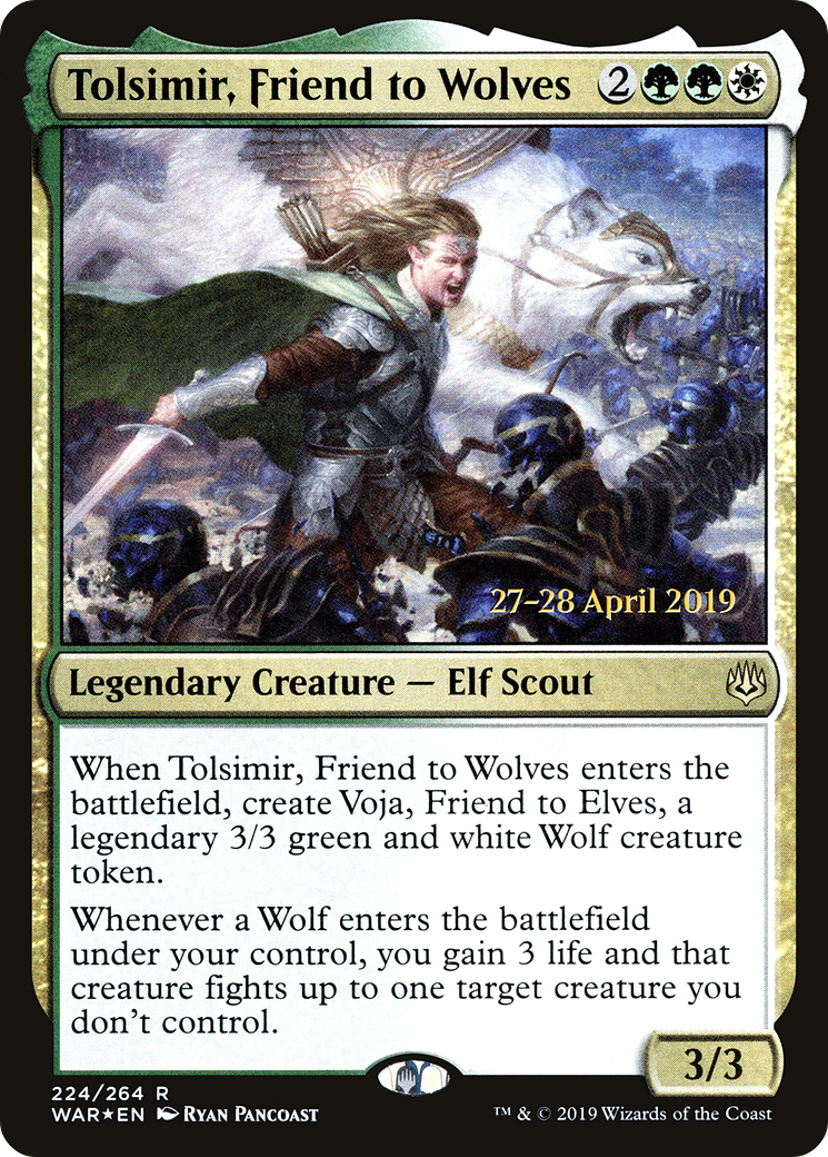 Tolsimir, Friend to Wolves (PRE-224) [War of the Spark Promos] Foil MTG Single Wizards of the Coast