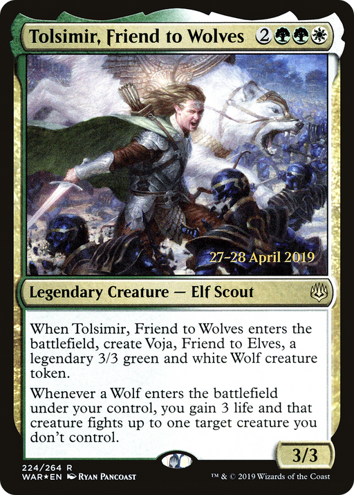 Tolsimir, Friend to Wolves (PRE-224) [War of the Spark Promos] Foil MTG Single Wizards of the Coast