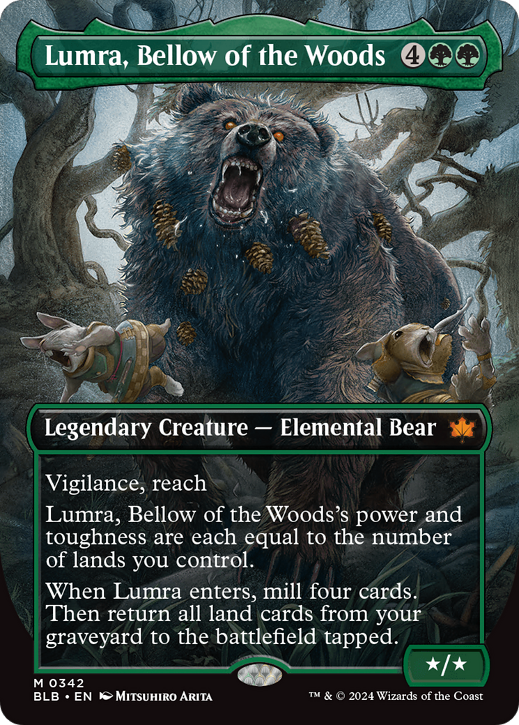 Lumra, Bellow of the Woods (0342) (BLB-342) [Bloomburrow] (Borderless) Foil MTG Single Wizards of the Coast