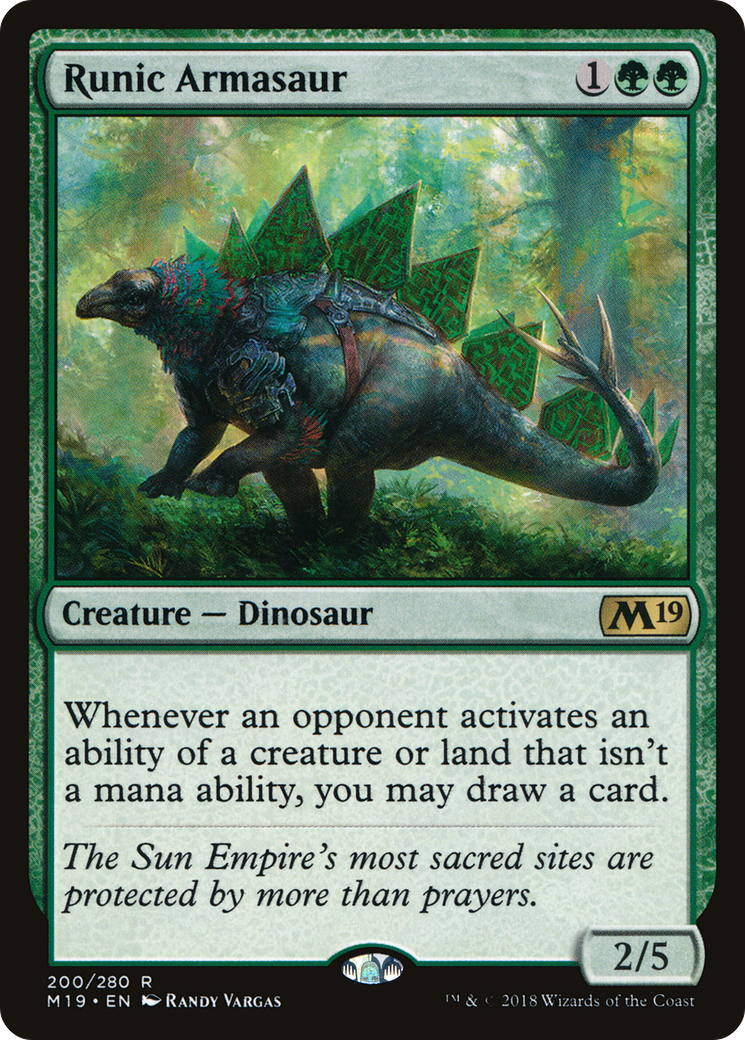 Runic Armasaur (M19-200) [Core Set 2019] MTG Single Wizards of the Coast