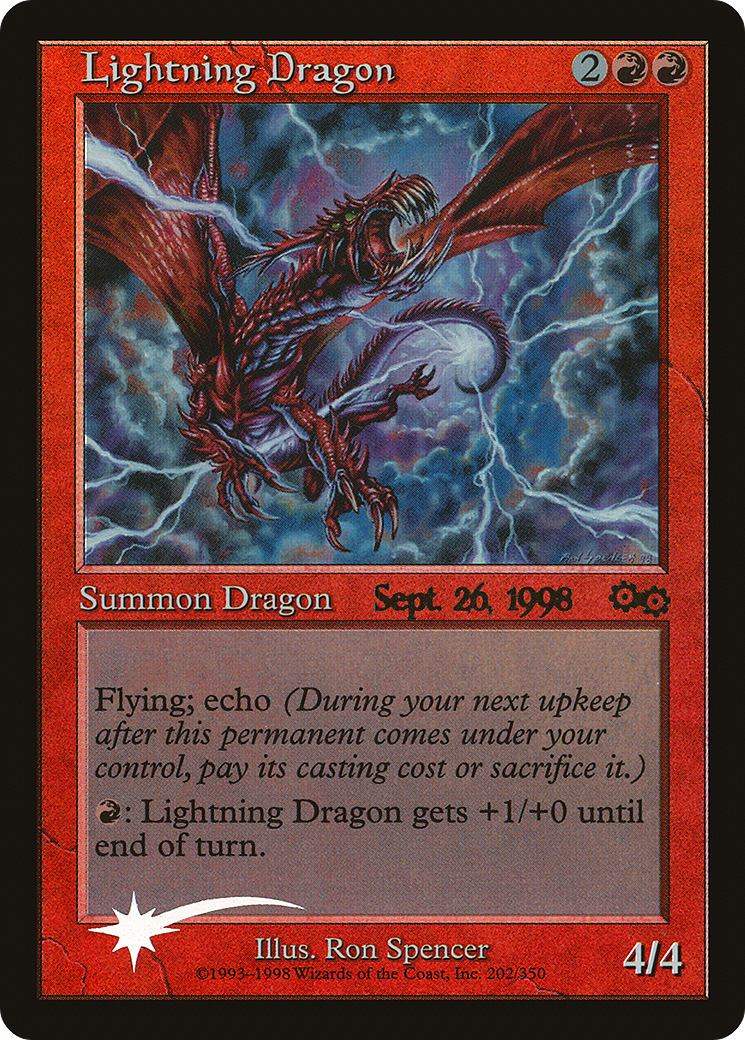 Lightning Dragon (PRE-004) [Urza's Saga Promos] Foil MTG Single Wizards of the Coast