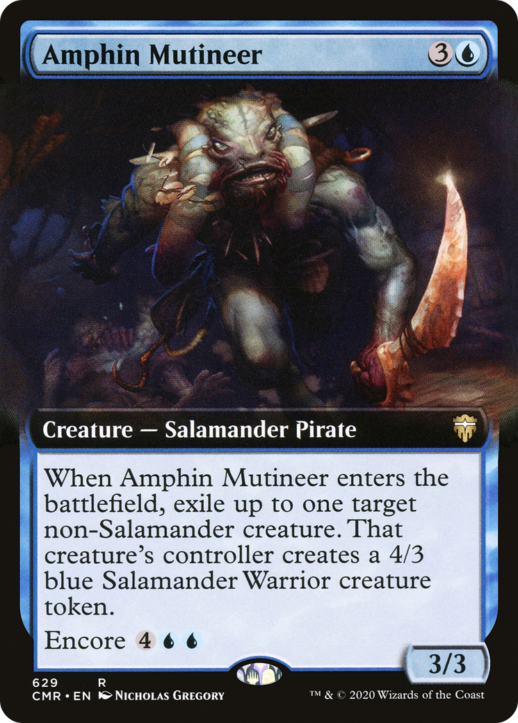 Amphin Mutineer (CMR-629) [Commander Legends] (Extended Art) Foil MTG Single Wizards of the Coast