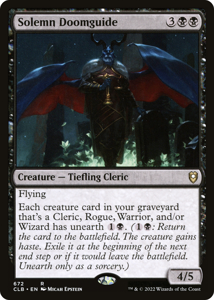 Solemn Doomguide (CLB-672) [Commander Legends: Battle for Baldur's Gate] MTG Single Wizards of the Coast