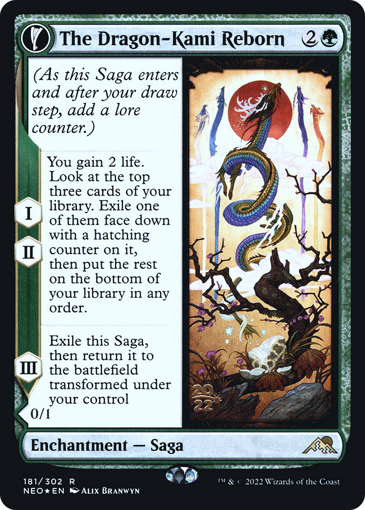 The Dragon-Kami Reborn (PRE-181) [Kamigawa: Neon Dynasty Promos] Foil MTG Single Wizards of the Coast