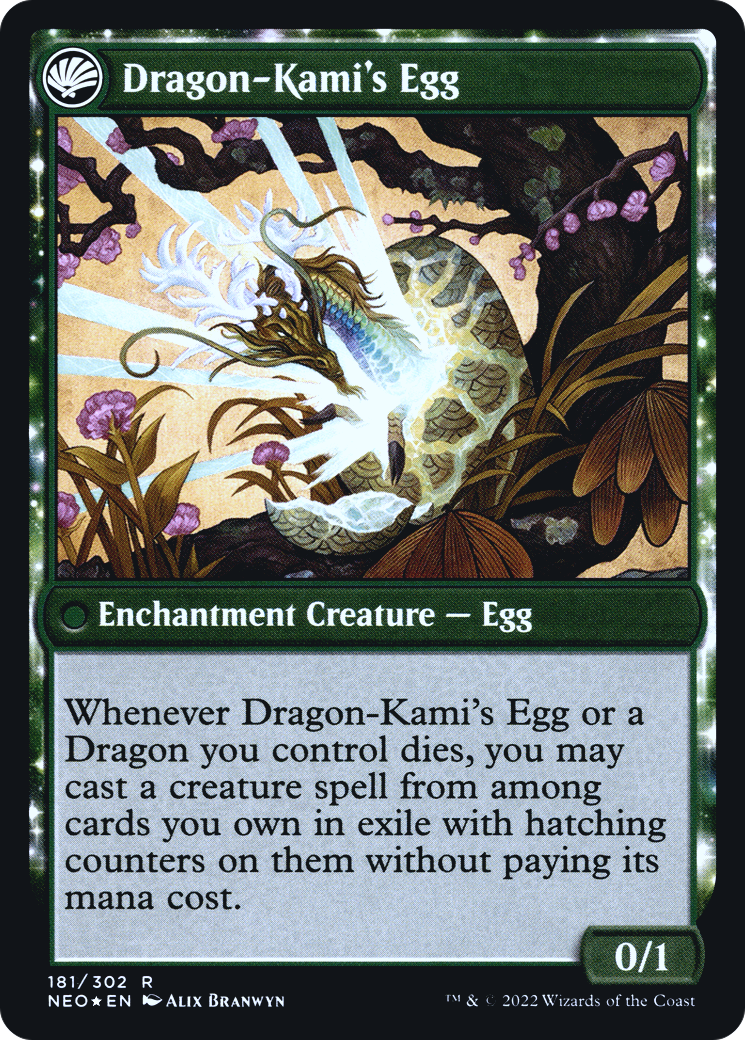 The Dragon-Kami Reborn (PRE-181) [Kamigawa: Neon Dynasty Promos] Foil MTG Single Wizards of the Coast