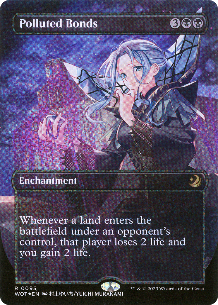 Polluted Bonds (Anime Borderless) (Confetti Foil) (WOT-095) [Wilds of Eldraine: Enchanting Tales] (Borderless) Foil MTG Single Wizards of the Coast