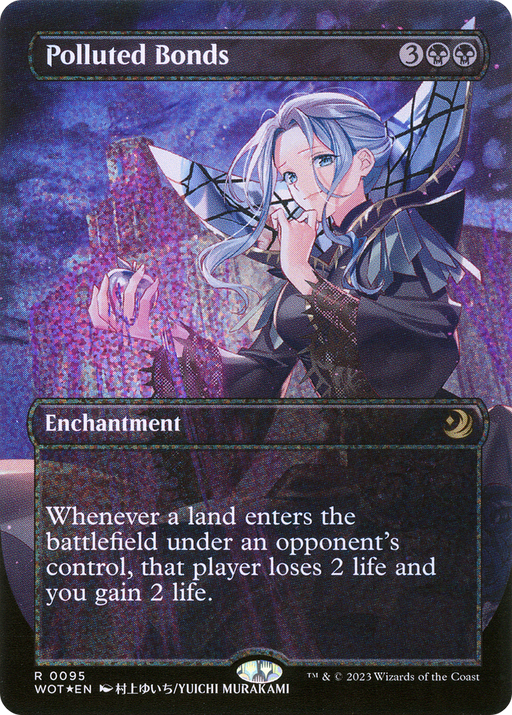 Polluted Bonds (Anime Borderless) (Confetti Foil) (WOT-095) [Wilds of Eldraine: Enchanting Tales] (Borderless) Foil MTG Single Wizards of the Coast
