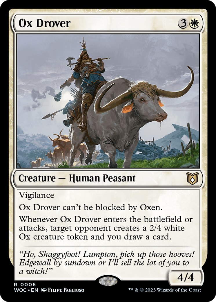 Ox Drover (WOC-006) [Wilds of Eldraine Commander] MTG Single Wizards of the Coast