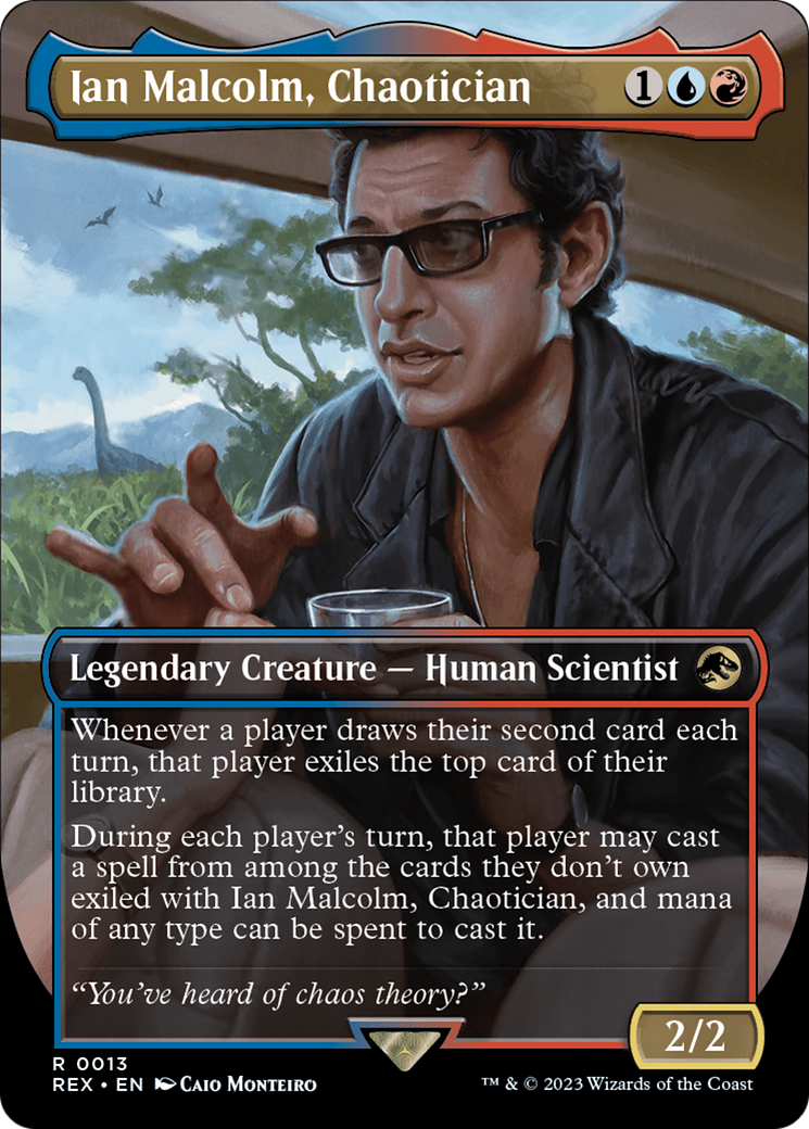 Ian Malcolm, Chaotician (REX-013) [Jurassic World Collection] (Borderless) Foil MTG Single Wizards of the Coast