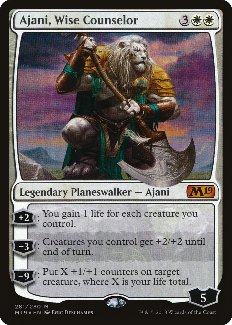 Ajani, Wise Counselor (M19-281) [Core Set 2019] Foil MTG Single Wizards of the Coast