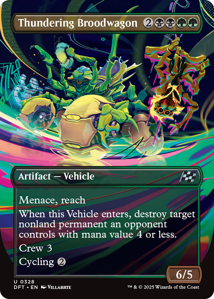 Thundering Broodwagon (DFT-328) [Aetherdrift] (Borderless) Foil MTG Single Wizards of the Coast