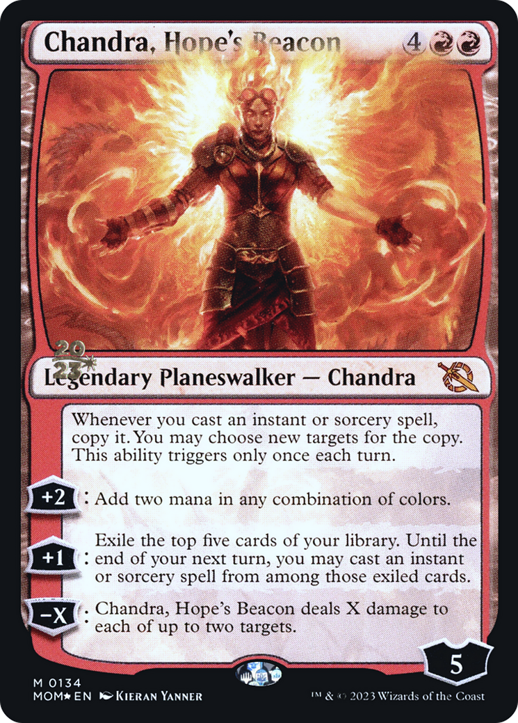 Chandra, Hope's Beacon (PRE-134S) [March of the Machine Promos] Foil MTG Single Wizards of the Coast