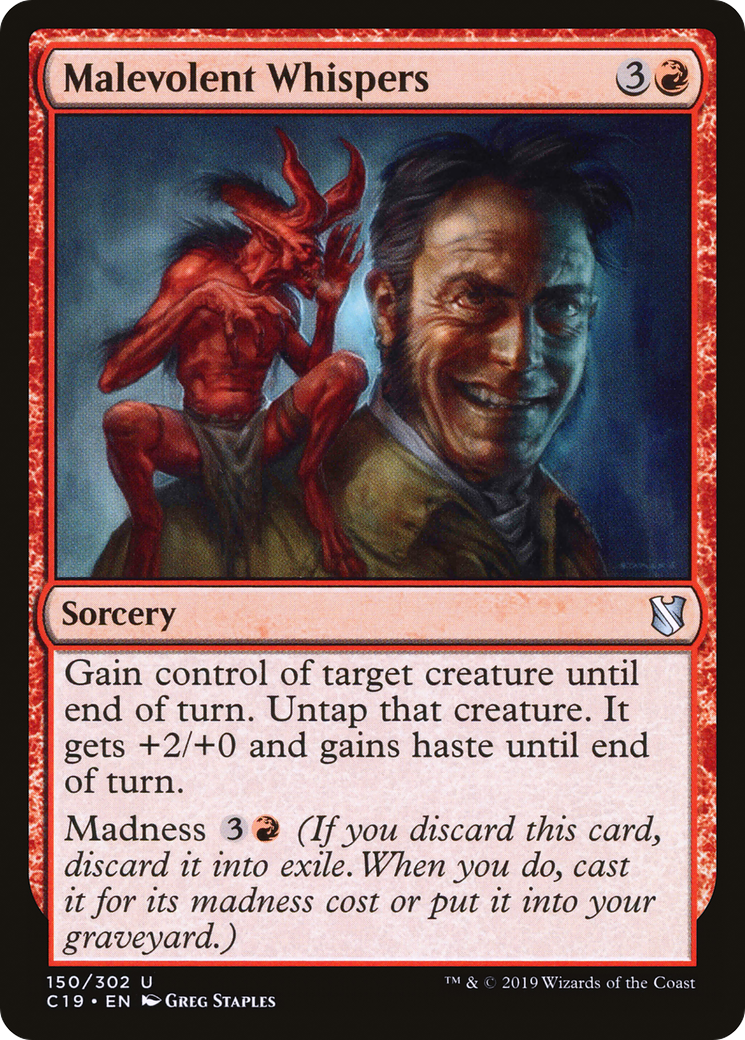 Malevolent Whispers (C19-150) [Commander 2019] MTG Single Wizards of the Coast