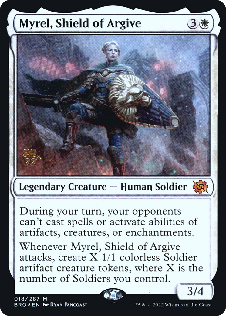 Myrel, Shield of Argive (PRE-18S) [The Brothers' War Promos] Foil MTG Single Wizards of the Coast