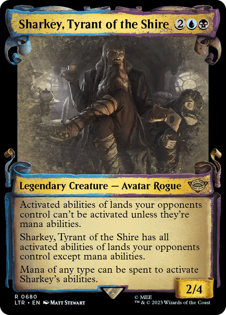Sharkey, Tyrant of the Shire (Showcase Scrolls) (LTR-680) [The Lord of the Rings: Tales of Middle-earth] (Showcase) Foil MTG Single Wizards of the Coast