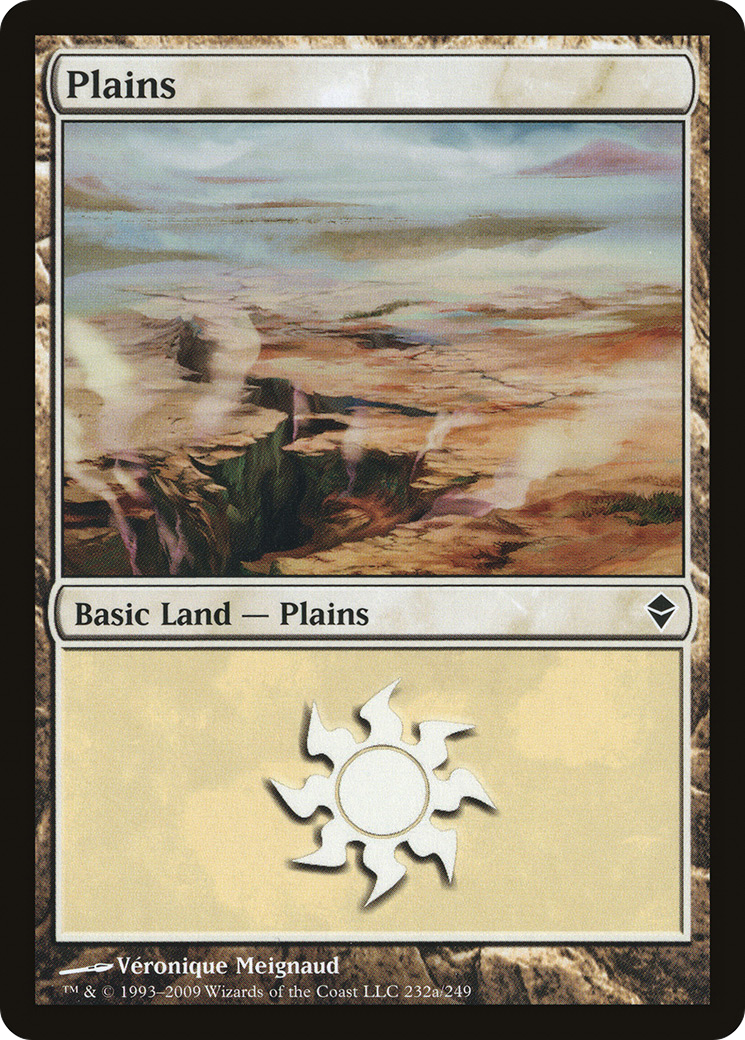 Plains (232a) (ZEN-232A) [Zendikar] MTG Single Wizards of the Coast