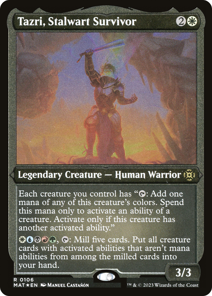 Tazri, Stalwart Survivor (MAT-106) [March of the Machine: The Aftermath] Etched Foil MTG Single Wizards of the Coast