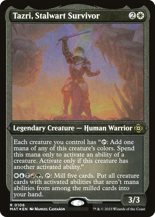 Tazri, Stalwart Survivor (MAT-106) [March of the Machine: The Aftermath] Etched Foil MTG Single Wizards of the Coast