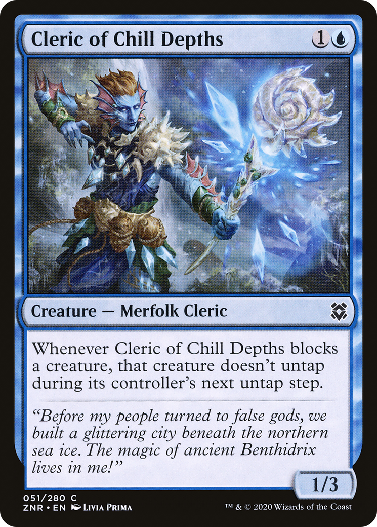 Cleric of Chill Depths (ZNR-051) [Zendikar Rising] Foil MTG Single Wizards of the Coast