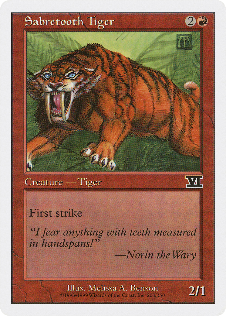 Sabretooth Tiger (6ED-203) [Classic Sixth Edition] MTG Single Wizards of the Coast
