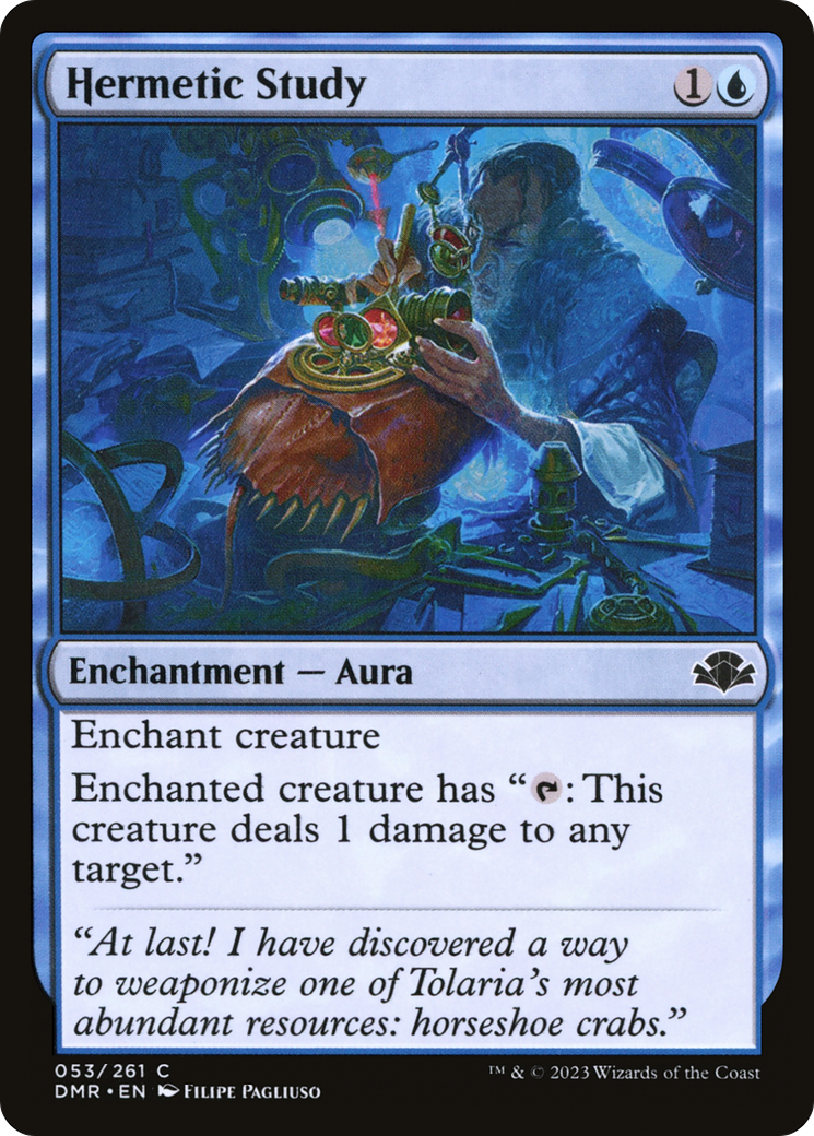 Hermetic Study (DMR-053) [Dominaria Remastered] Foil MTG Single Wizards of the Coast