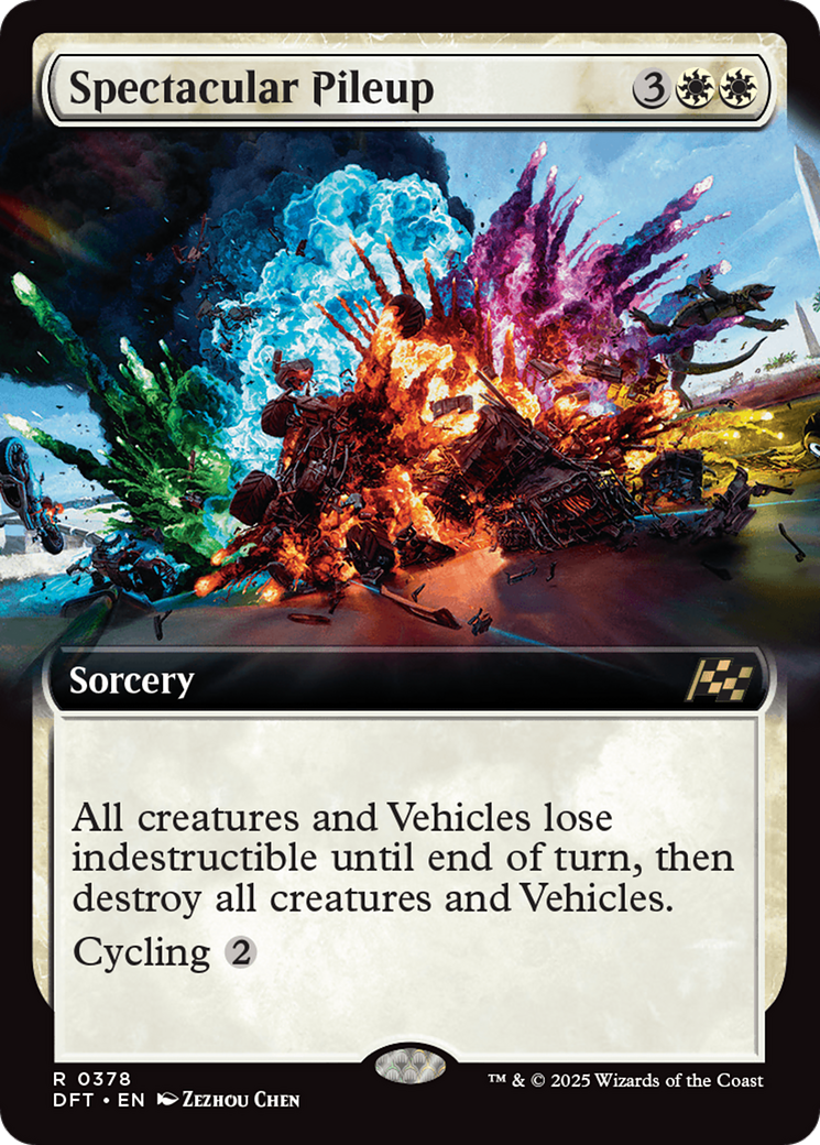 Spectacular Pileup (DFT-378) [Aetherdrift] (Extended Art) Foil MTG Single Wizards of the Coast