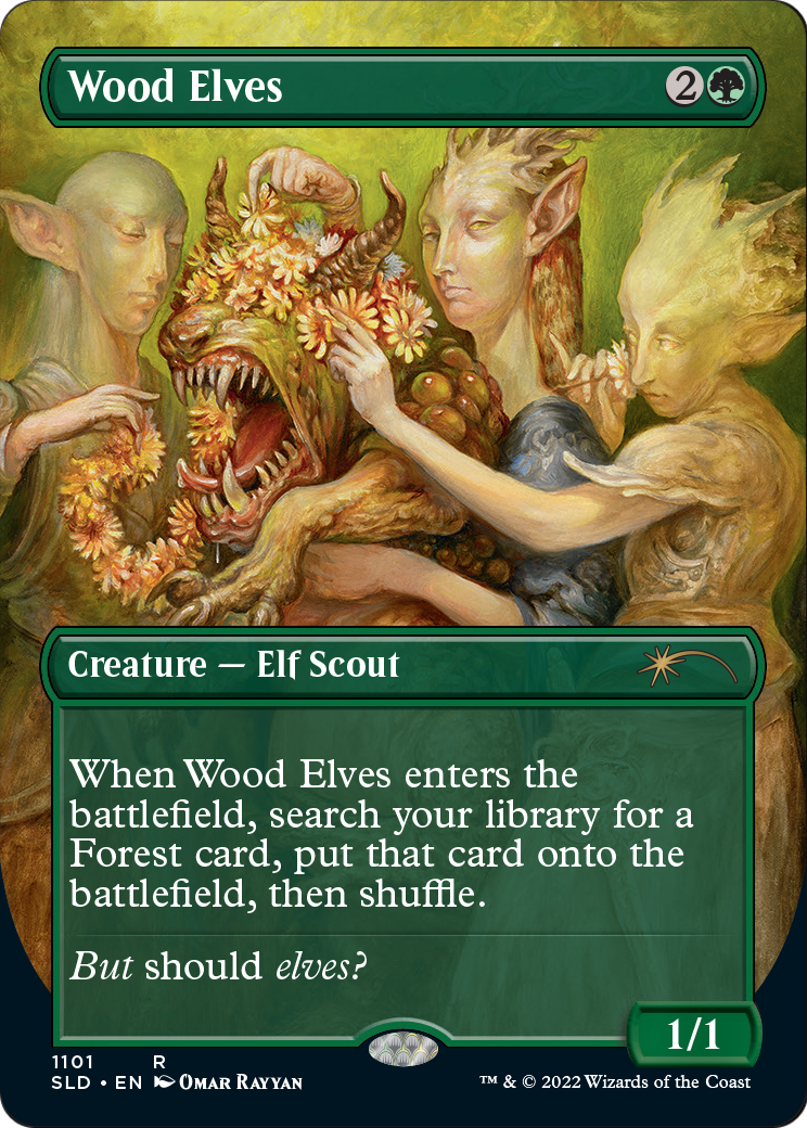 Wood Elves (1101) (SLD-1101) [Secret Lair] Drop (Borderless) Foil MTG Single Wizards of the Coast