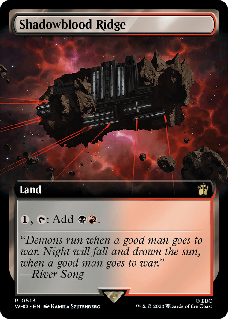 Shadowblood Ridge (WHO-513) [Doctor Who] (Extended Art) MTG Single Wizards of the Coast